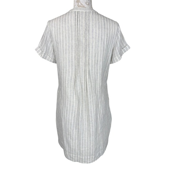 Faherty Striped Linen Blend Shift Dress Short Sleeve Button Down Casual‎ Small - Picture 2 of 10